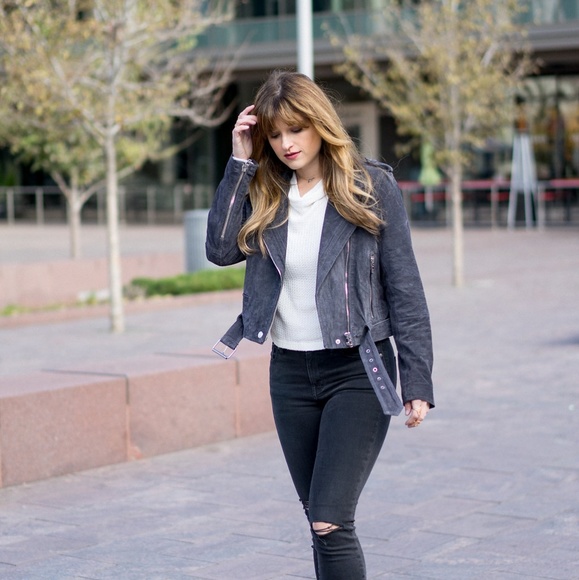 Blank NYC Grey suede moto jacket - Picture 6 of 7